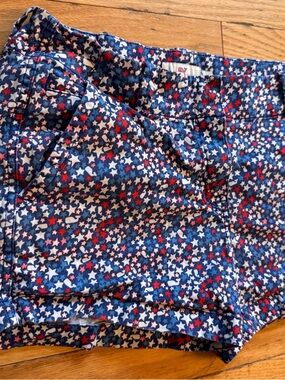 Vineyard Vines Womens Star Print Shorts Blue Red White Patriotic Size 6